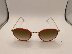 lunette de soleil ray-ban rb 3447-j-m round full color 919651 rouge sur or légende