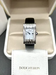 montre boucheron reflet small bracelet en cuir verni noir