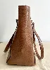 sac cabas lauren ralph lauren en cuir camel et bordeaux fermeture zippée