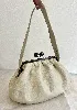 sac max mara weekend pasticcino taille m en cuir ivory finitions métalliques argenté, avec bandoulières en cuir et chaïne