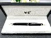 stylo bille montblanc meisterstück platiné medium en récine noire et métal argenté