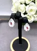 132035 boucle d'oreille nacre en forme goutte d'eau avec oxyde rouge et strass argent 925 3,85g t1,4 x 1,8 cm argent 925 millième 