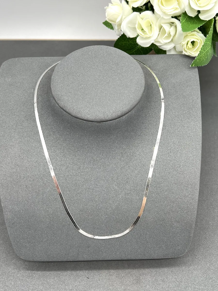 Collier Argent 925 Maille Forçat Avec Pendentif Strass - Longueur 45 Cm - Parfait État