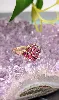 bague cocktail avec une pavage de rubis ovales et de petits diamants or 375 millième (9 ct) 3,91g