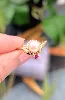bague perle de culture surmonté d'un rubis or 750 millième (18 ct) 2,88g