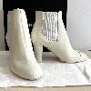 bottine a talons chanel blanc vernis