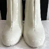 bottine a talons chanel blanc vernis
