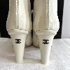 bottine a talons chanel blanc vernis