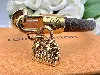 bracelet louis vuitton en toile monogramcuir à charm alma en métal doré