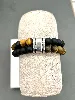 bracpi bracelet élastiqué double tour en pierre oeil de tigre, onyx mat et acier d8 mm