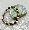 brpi bracelet élastiqué en pierre oeil de tigre et onyx d6 mm