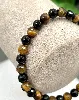 brpi bracelet élastiqué en pierre oeil de tigre et onyx d6 mm