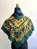 carré / foulard chanel en soie fond vert