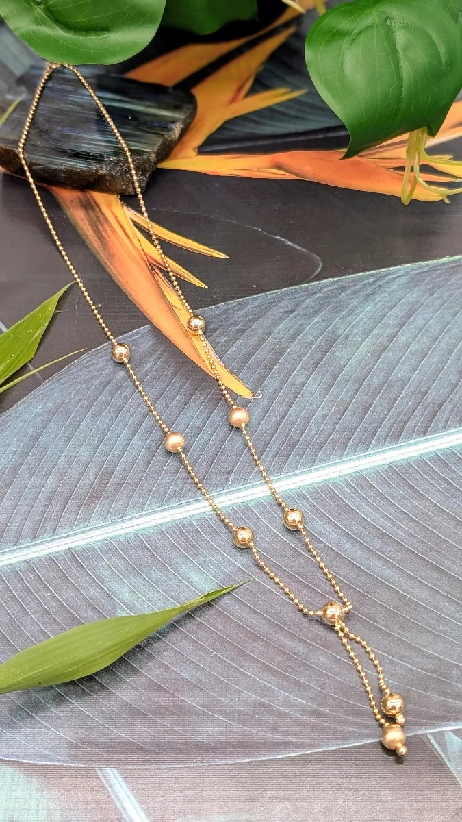 Collier Boules En Or 18 Carats (750 Millièmes) - Poids 6,08g - Poinçon Tête D'aigle - Occasion
