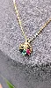 collier or pendentif serti de rubis saphir émeraude et diamant or 750 millième (18 ct) 3,22g