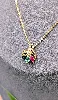 collier or pendentif serti de rubis saphir émeraude et diamant or 750 millième (18 ct) 3,23g