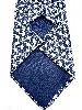 cravate hermès 100% soie à motif graphique bleu et blanc
