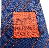 cravate hermès 100% soie bleu marine à rayures rouges