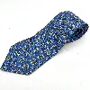 cravate hermès 100% soie fond bleu à motif fantaisie