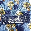 cravate hermès 100% soie fond bleu à motifs de palmiers