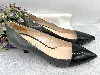 escarpins en talons 5 cm prada en cuir verni vert et noir