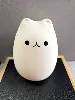 lampe de chevet veilleuse chat led usb rechargeable blanc chaud &7 changement de couleur silicone