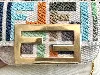 petit sac/pochette baguette fendi multicolore en lin avec une bandoulière chaînette en metal doré