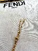 petit sac/pochette baguette fendi multicolore en lin avec une bandoulière chaînette en metal doré