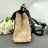 sac longchamp en cuir suédé beige et noir