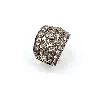 bague argent ornée de strass en forme de fleurs argent 925 millième (22 ct) 7,09g