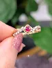 bague en 2 ors centrée d'un rubis rond or 750 millième (18 ct) 1,28g