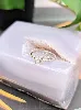 bague fine or blanc forme serpent serti de 3 petits diamants or 750 millième (18 ct) 0,87g