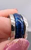 bague hidalgo en or blanc et émail bleu sertie des lignes de diamants or 750 millième (18 ct) 10,09g
