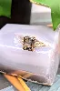bague or ornée d'un quartz fumé taille émeraude or 375 millième (9 ct) 3,88g