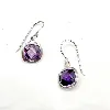 boucle d'oreilles améthyste argent 925 millième (22 ct) 4,04g