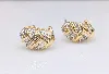 boucles d'oreilles demies créoles en clips en 2 ors serties de petits diamants or 750 millième (18 ct) 5,74g