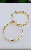 boucles d'oreilles grandes créoles 3 rangs or 750 millième (18 ct) 13,58g