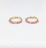 boucles d'oreilles petites créoles serties de petits saphirs roses or 585 millième (14 ct) 0,93g
