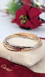 bracelet jonc cartier trinity modèle classique en 3 ors or 750 millième (18 ct) 59,54g
