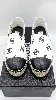 chaussures espadrilles chanel en cuir d'agneau blanc et noir avec logo cc noir pointure 36c