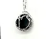 collier / sautoir swarovski avec cristal noir rond orné des oxydes