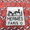 cravate hermès 100% soie rouge à motifs chaînes entrelacées