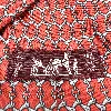 cravate hermès 100% soie rouge à motifs chaînes entrelacées