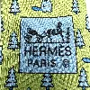 cravate hermès 100% soie verte à motifs sapins et castors