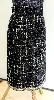 jupe chanel mi-longue en tweed noir et fils argentés et dorés t36