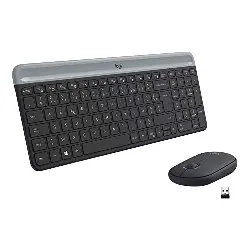 logitech mk470 combo clavier et souris sans fil pour windows, 2,4 ghz avec récepteur usb, ultra - fin, discret, batterie longue du