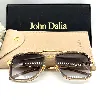 lunettes de soleil john dalia marvin avec des verres gris dégradés et monture plaquée en or
