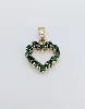pendentif or coeur serti de 12 emeraudes or 750 millième (18 ct) 1,51g