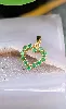 pendentif or coeur serti de 12 emeraudes or 750 millième (18 ct) 1,51g
