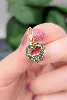 pendentif or coeur serti de 12 emeraudes or 750 millième (18 ct) 1,51g